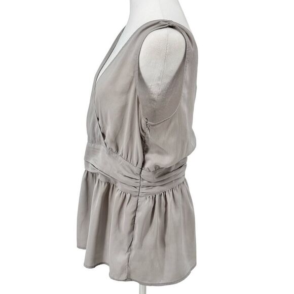 Banana Republic Dressy Deep V-Neck Sleeveless Blouse Side Zip Sz 14 Classy Top - Picture 2 of 11